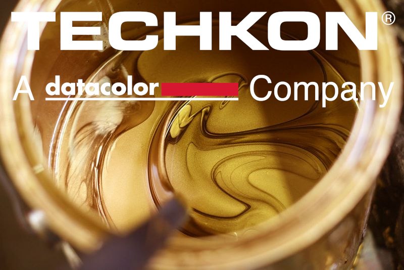 Metallic Ink bucket with Techkon logo.
