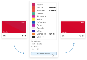 Instant ink recipe corrections with ChromaQA cloud-based color management software.